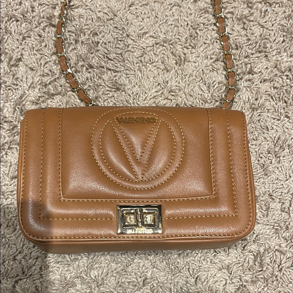 Valentino Brown Leather Crossbody Bag